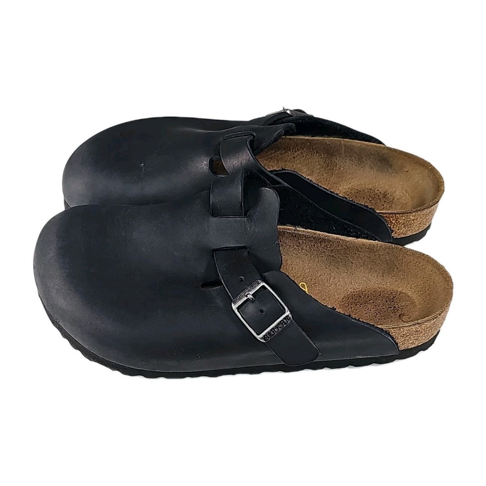 Birkenstock Boston Oiled Leather Clogs, Black, Size 36 - Picture 5 of 9